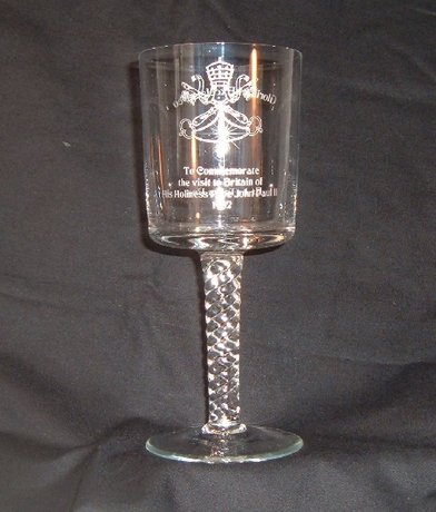 Crystal Goblet - Visit of Pope John Paul II to Britain - 1982