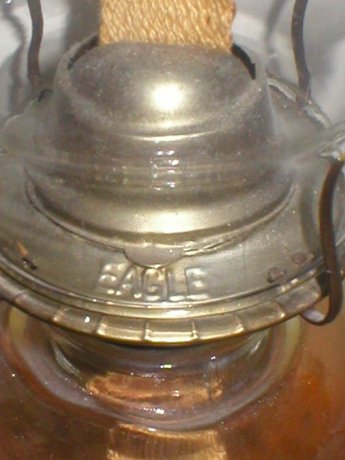 Antique Glass (Eagle Stamped) Oil Lamp