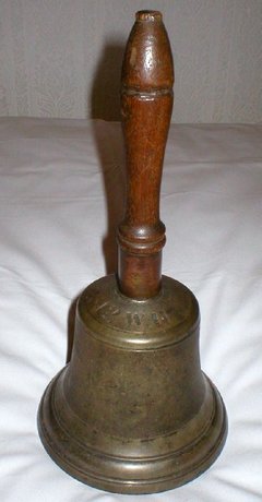 Heavy Large Bronze Calling Bell With Wood Handle