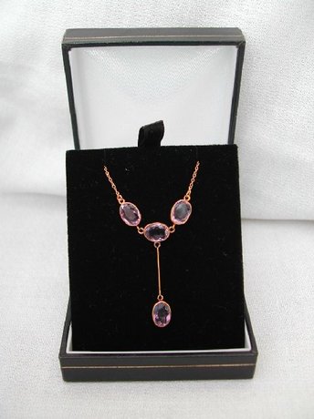 CHARLES HORNER GOLD & AMETHYST NECKLACE